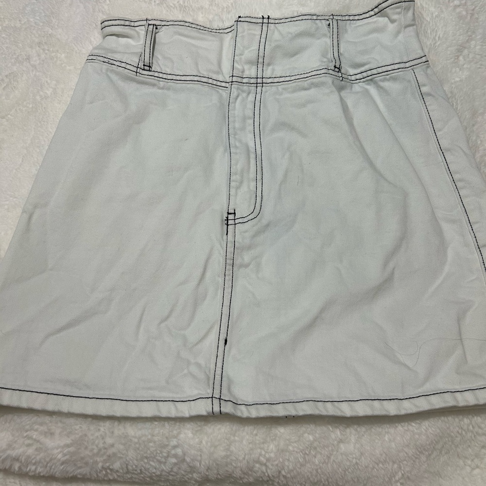 White jean skirt